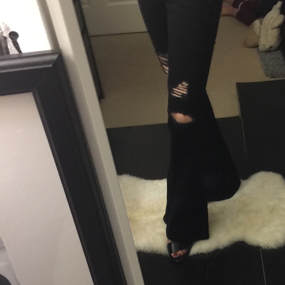 ASOS FLARE DISTRESSED JEANS.  PRICE FIRM! - Picture 2 of 8